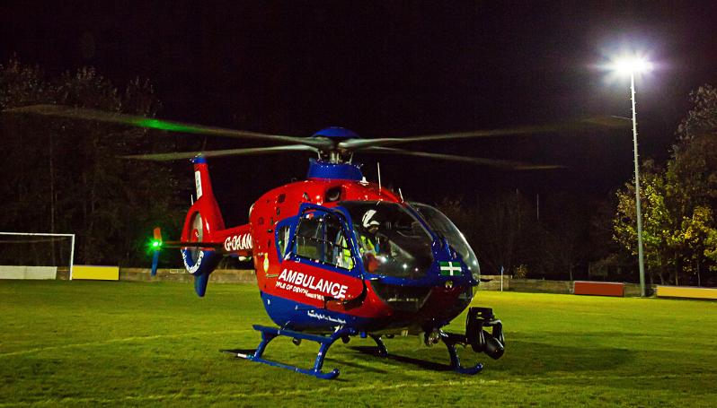 Devon Air Ambulance night landing